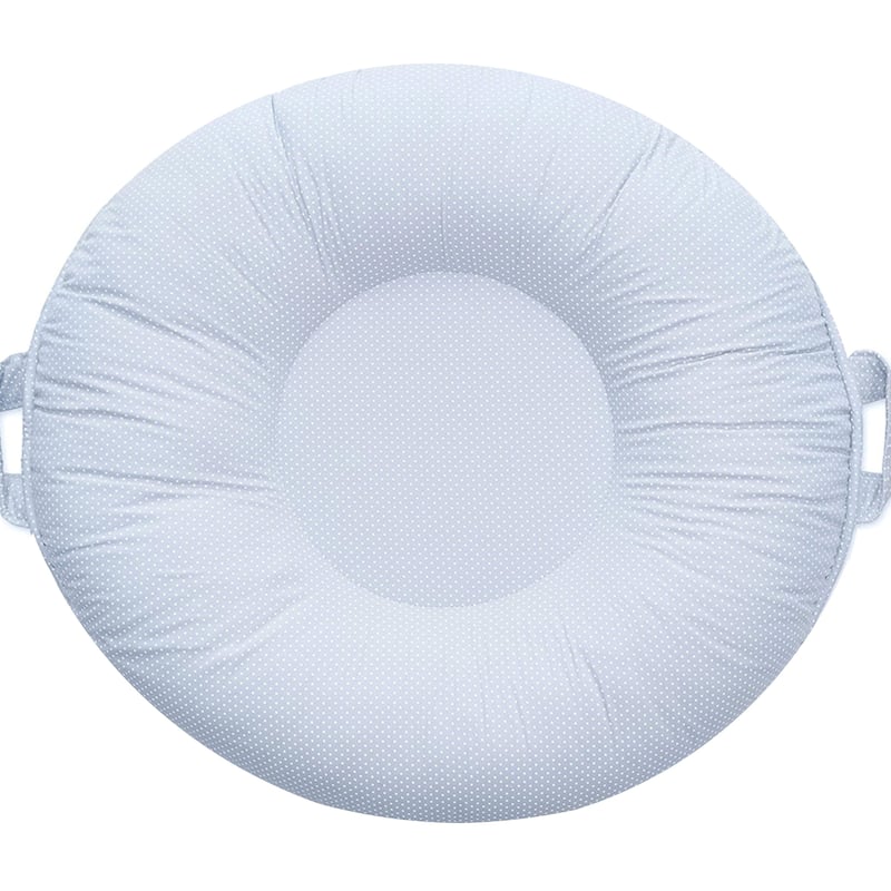 Serenity Light Gray Floor Cushion - Gray and white
