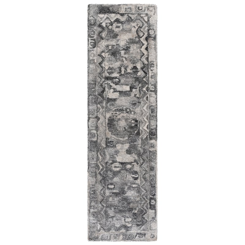 SAFAVIEH Handmade Anatolia Ramzia Traditional Rug - 2'3" x 8' Runner - Dark Grey