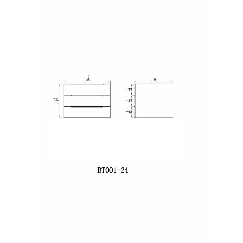 Noble 24" Wall Mounting Vanity with Reinforced Acrylic Sink
