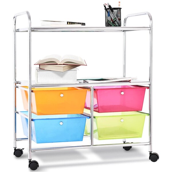 Rolling Storage Cart W 15 Drawers Metal Rack Shelf Home Office