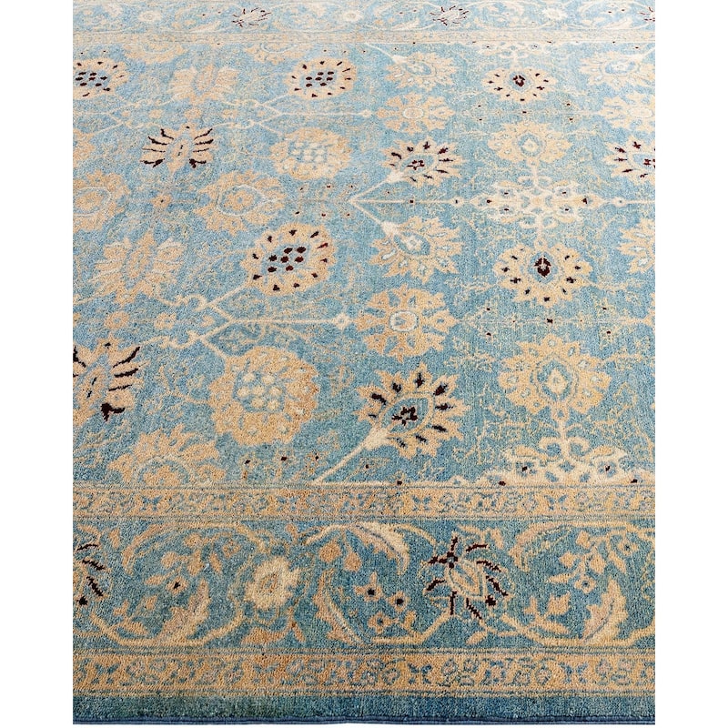 Overdyed, One-of-a-Kind Hand-Knotted Area Rug - Blue - 6' 1" x 9' 0"