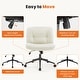 preview thumbnail 14 of 22, Armless Criss Cross Legged Chair with Wheels, Height Adjustable Makeup Vanity Chair, 360 Swivel Wide Task Chair - N/A