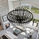 preview thumbnail 15 of 29, Modern Farmhouse Candle Chandelier Black Large Wagon Wheel Chandeliers