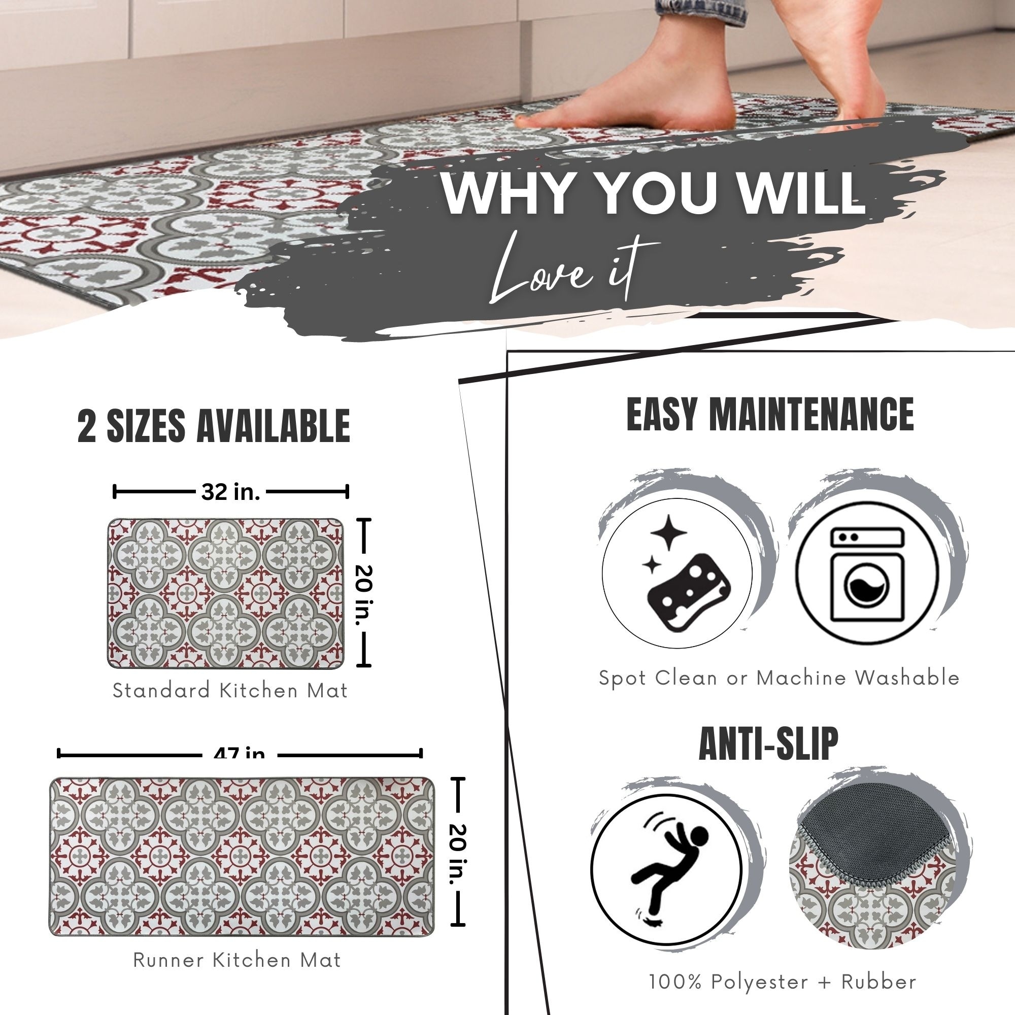 Checkered Kitchen Mats Bed Bath & Beyond