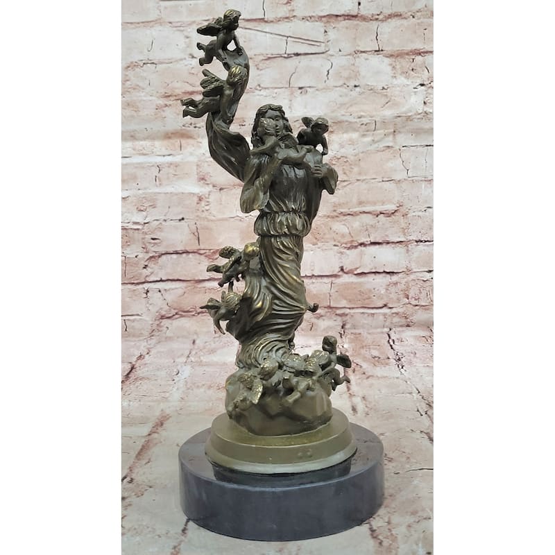 Bronze Angel And Cherubs Figurine – Romantic Baroque Style