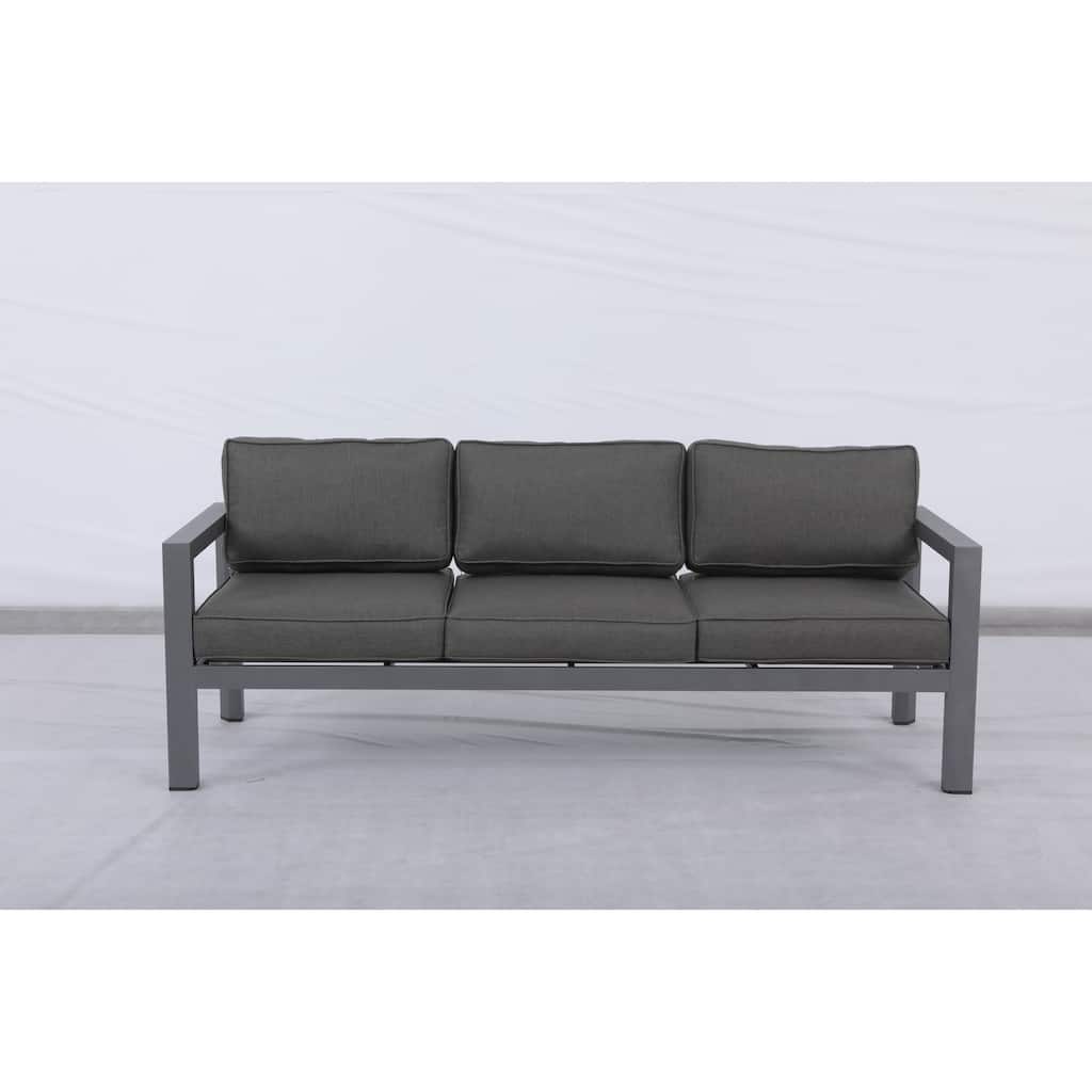 Cabo Aluminum Sofa with Gray Frame with Cushion.