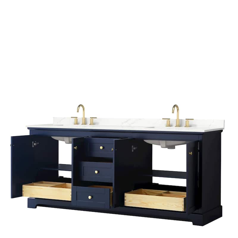 Avery 80-inch Double Vanity, Quartz Top