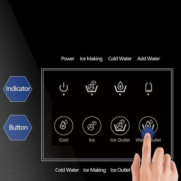 2in1 Countertop Black 26lbs/24h Water Dispenser Cooler with Builtin Ice Maker Bed Bath