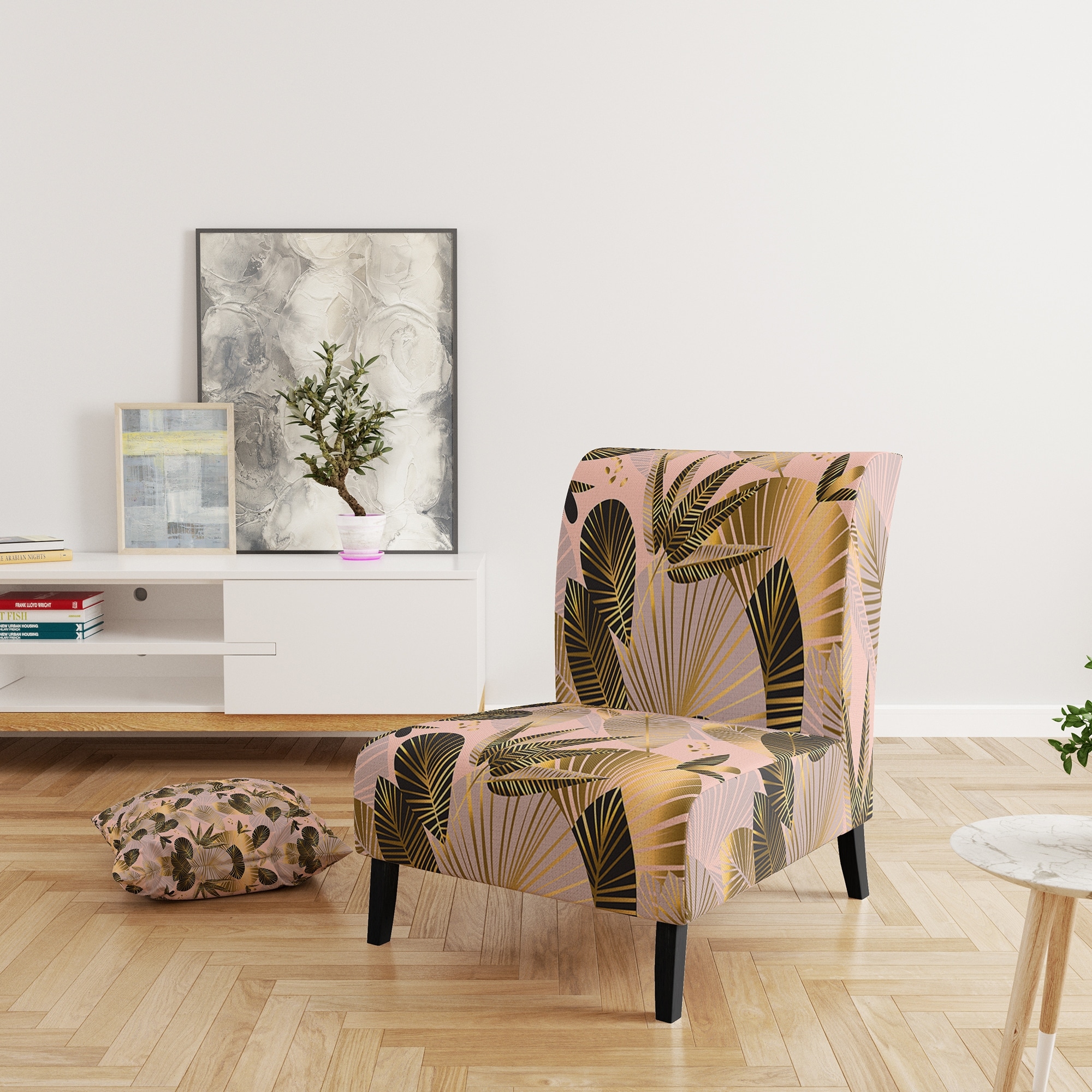 Designart "Golden Foliage III" Upholstered Mid-Century - Picture 12 of 15