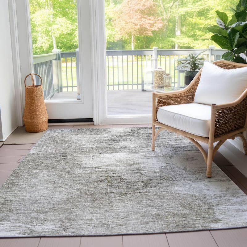 Machine Washable Indoor/ Outdoor Chantille Modern Ombre Rug