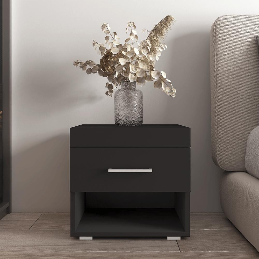 Meble Furniture Perth 1D Modern Nightstand 17.7"W x 15.7"D x 16.1"H Matte Finish European Design