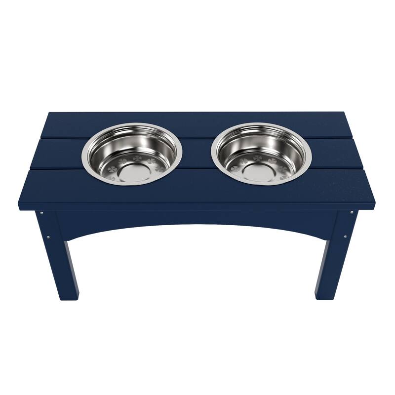 Polytrends Elevated Pet Feeder with Stainless Steel Bowls - N/A