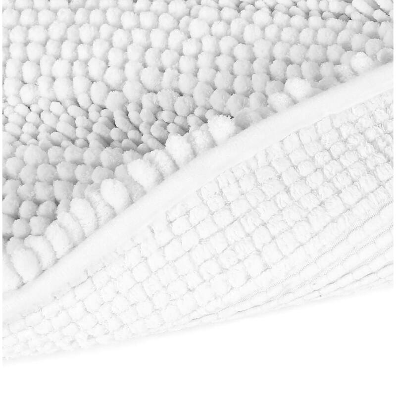 36"x24" - White Soft Cozy Plush Chenille Bath Mat Bathroom Rug