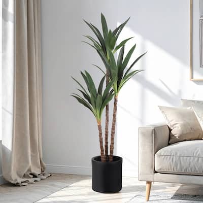 American Art Decor Artificial Dutch Iron Tree in Cement Pot Faux Plant for Home or Office - 60"