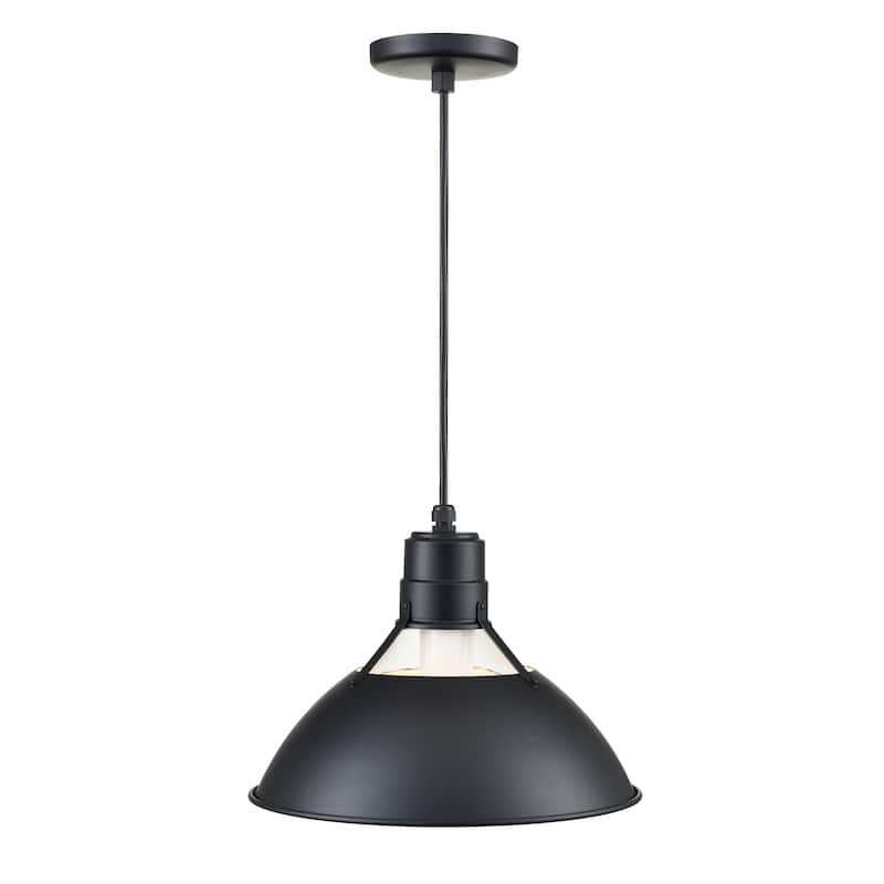 R Series 1-Light Cord Hung Glass Cone Satin Black - Satin Black