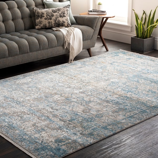 slide 2 of 7, Layle Vintage Medallion Area Rug 10' x 14' - Silver Gray