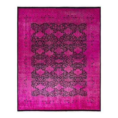 Overdyed, One-of-a-Kind Hand-Knotted Area Rug - Pink - 8' 2" x 10' 1"