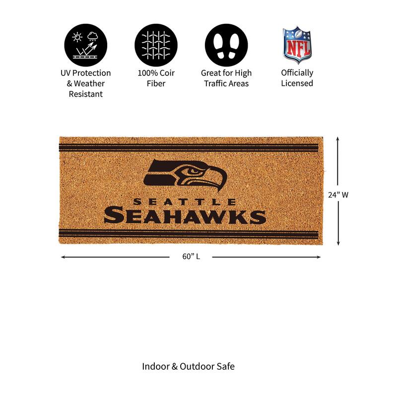 Seattle Seahawks Monochrome Indoor/Outdoor Coir Door Mat