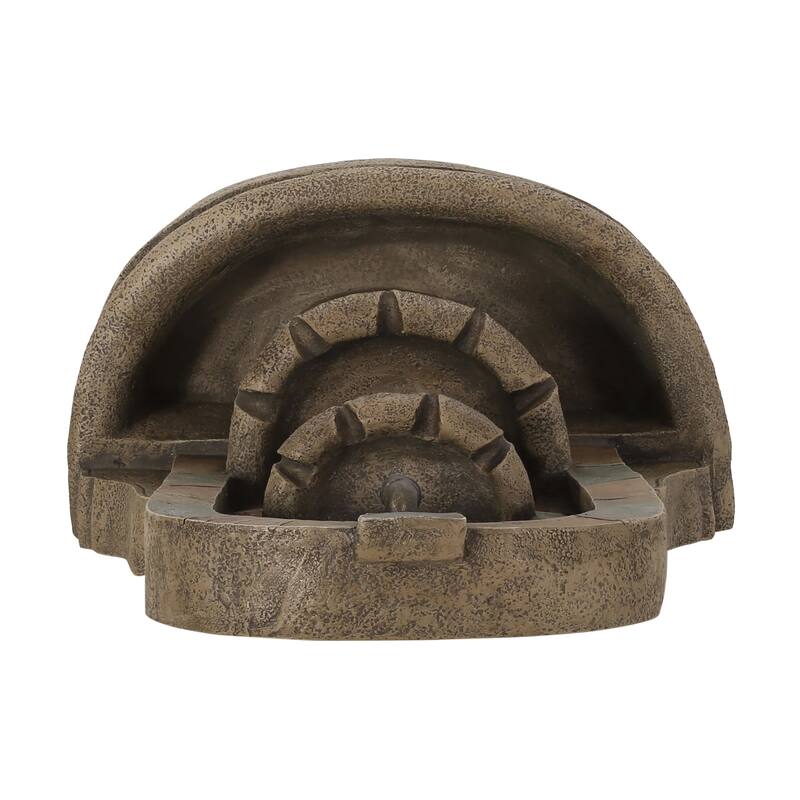 Roomfitters 29-Inch Outdoor Tiered Water Fountain, Classic Roman Design Weather-Resistant Faux Stone Floor Fountain, Stone Gray