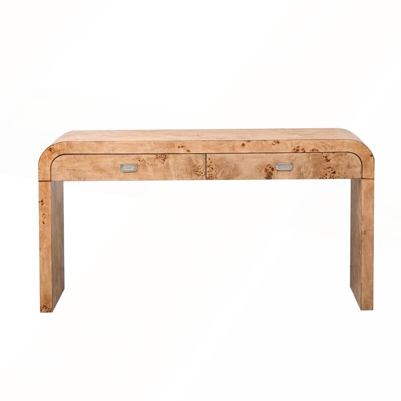 Modern Entryway Table with Burl Wood Veneer