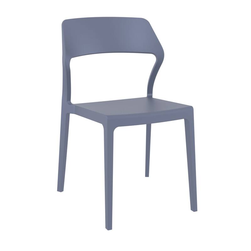 32.75" Gray Solid Patio Dining Chair