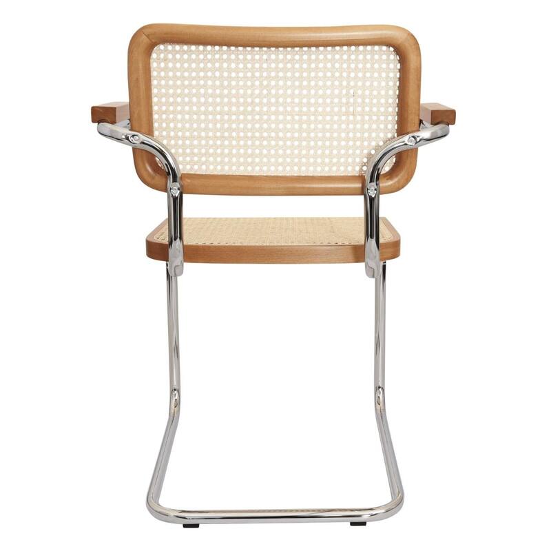 Breuer Chair Company Marcel Breuer Cesca Cane Cantilever Armchair Arm Chair w/ Chrome Steel Frame (Various Wood & Cane Colors)