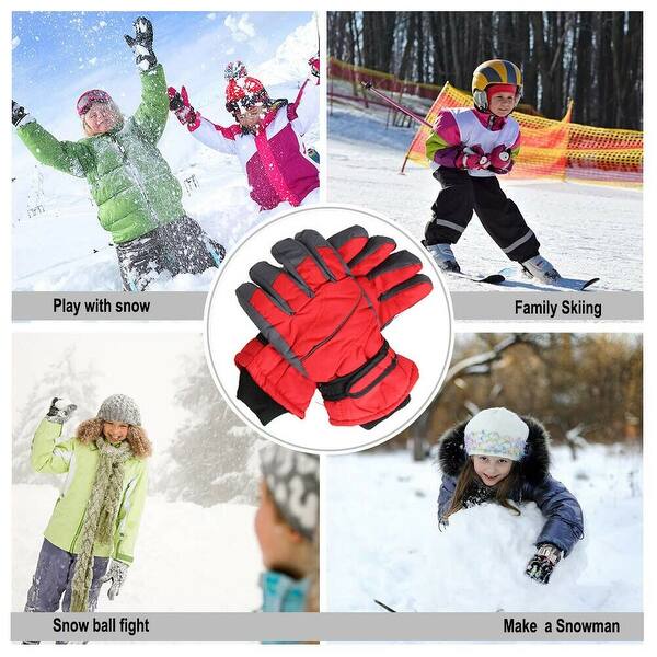 Children Ski Gloves Fits most 3-6 Yrs Old Snow Winter Cold Weather Windproof