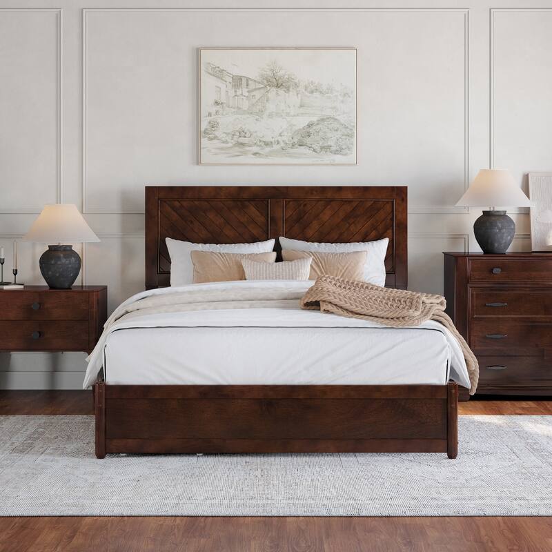 Clayton Platform Bed with Panel Footboard and Storage Drawers