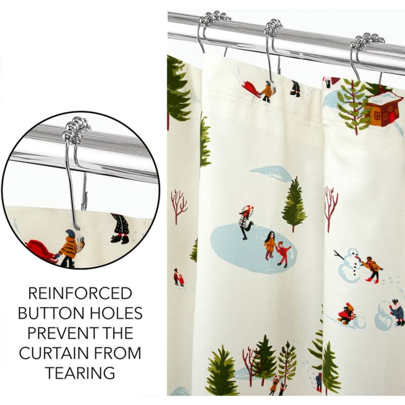 Royale Linens Pack of 1 Double Brushed Microfber 1800 Thread Printed Shower Curtain for Bathroom 72 Inches X72 Inches