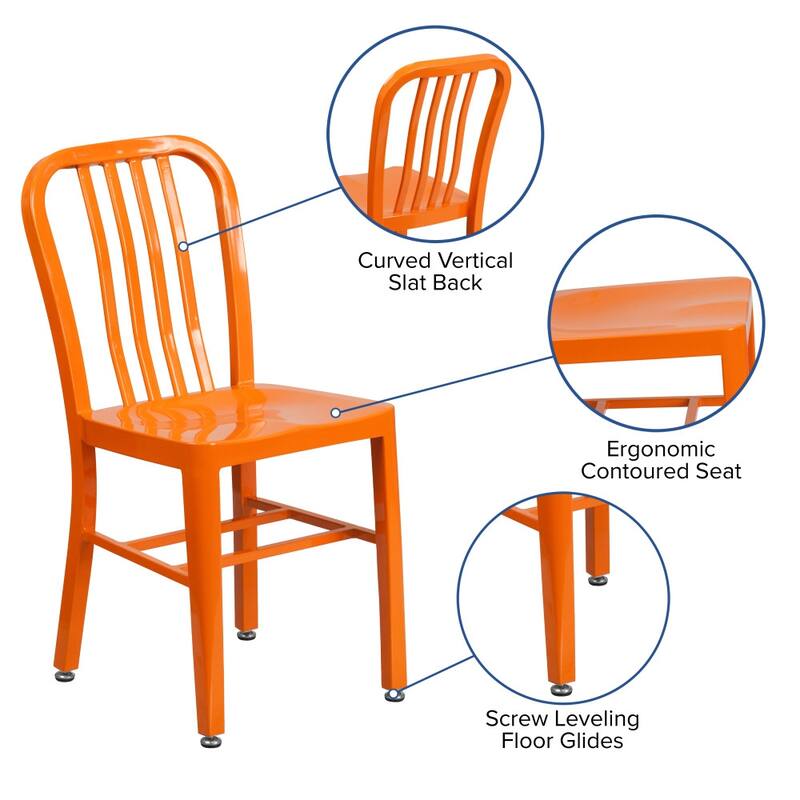 2 Pack Metal Indoor-Outdoor Chair