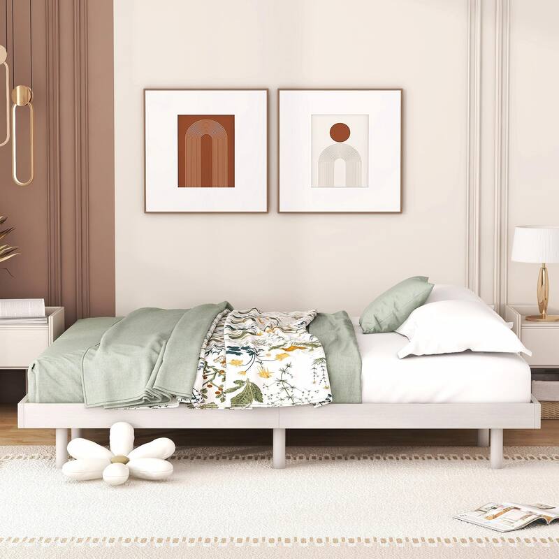 Contemporary Floating Platform Bed Frame