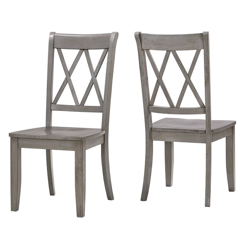 Eleanor X Back Wood Dining Chair (Set of 2) by iNSPIRE Q Classic - Antique Grey