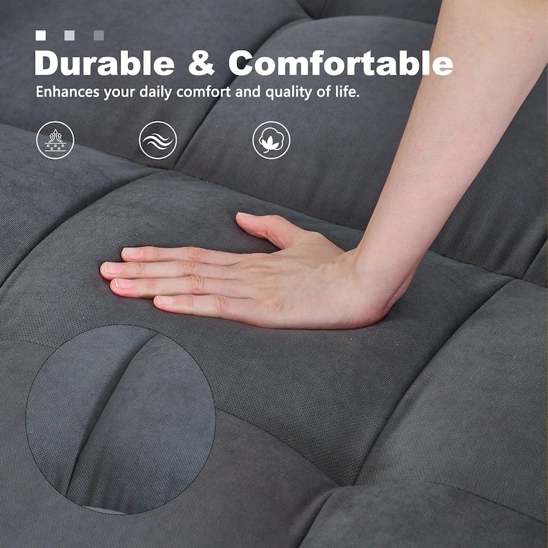 75″ Convertible Futon Sofa Bed, Small Futon Couch with Adjustable Backrest, Sleeper Sofa Couches for Small Living Room, Office