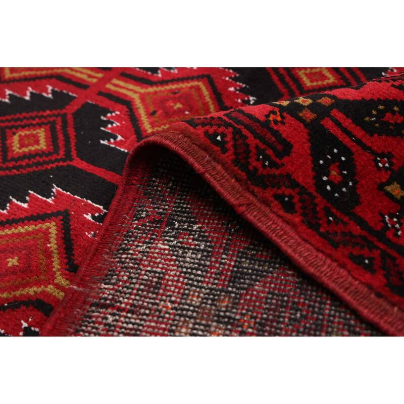 ECARPETGALLERY Hand-knotted Teimani Black, Red Wool Rug - 3'6 x 6'1