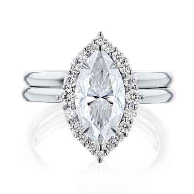 Annello by Kobelli 14k Gold Forever One Margaux Bridal Set (DEF/VS, DEF/VS)