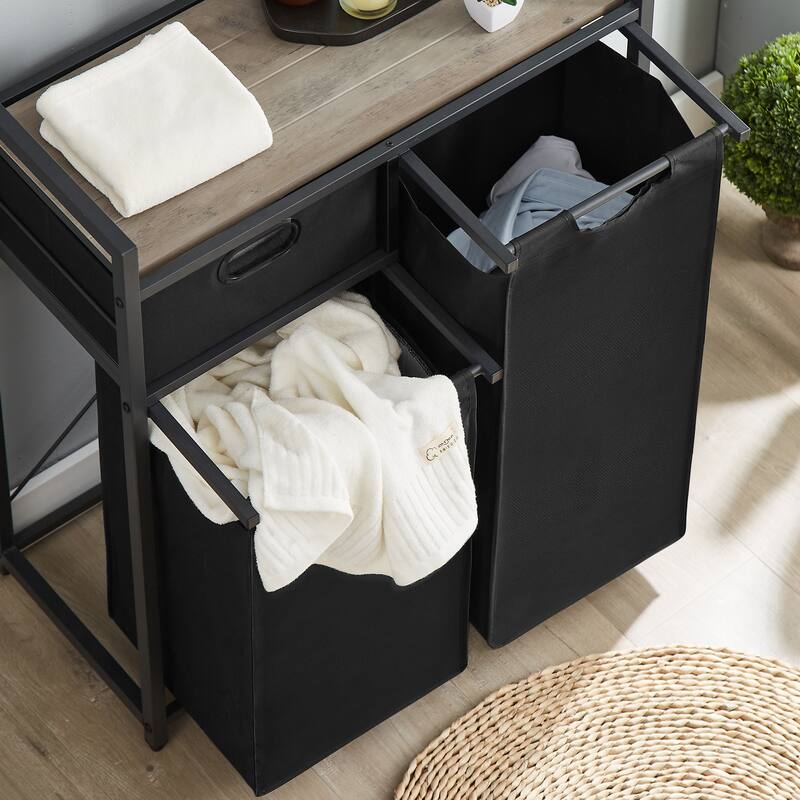 Laundry Basket, Laundry Hamper with Drawer, 2 Laundry Sorter, with 2 ...