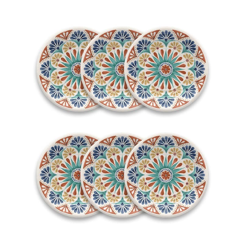 Abode Homewares Desert Rio Planta Salad Plate - Multicolor - 8.5" - Set of 6 - 6 Piece