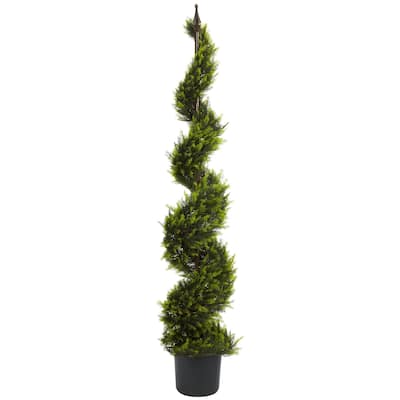 5ft Spiral Christmas Tree - Timeless Holiday Decor - Indoor Green Tree with Pot - 5ft.