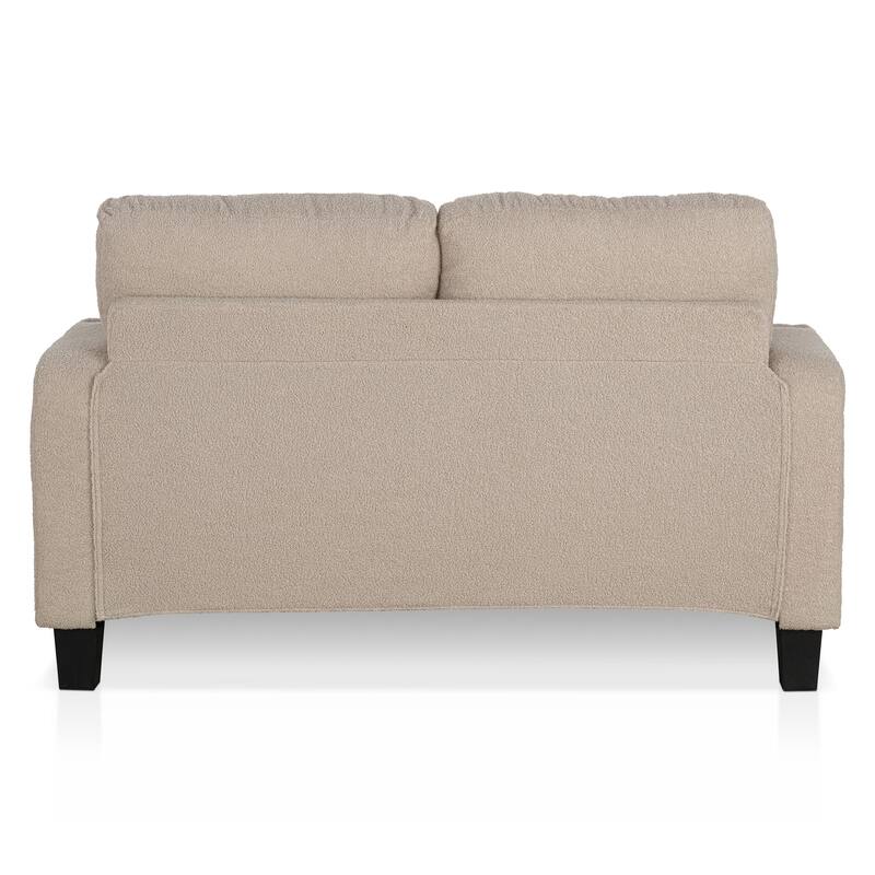 DH BASIC Modern Boucle Loveseat with Cup Holders and Side Pockets by Denhour