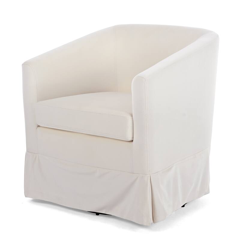 Solid Wood Frame Padded Seat Swivel Chair.