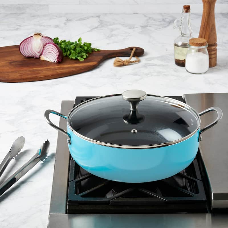 Infuse 6Qt Aluminum Caldero / Saute Pan - Aqua