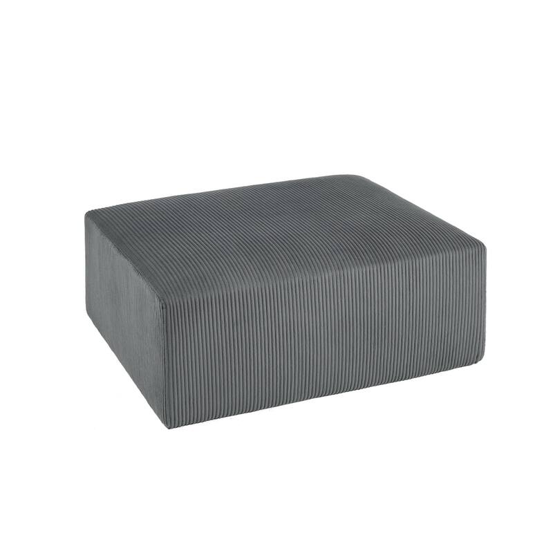 4-Piece Modern Corduroy Modular Sectional Sofa Set with 4 Throw Pillows