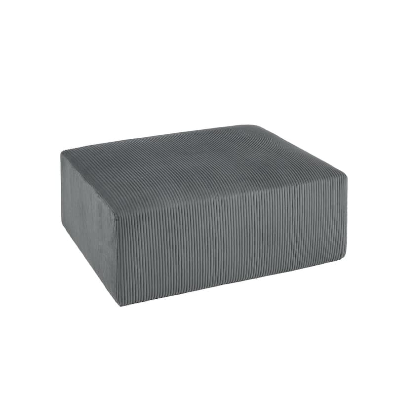 40"W Oversized No Assembly Corduroy Rectangle Ottoman