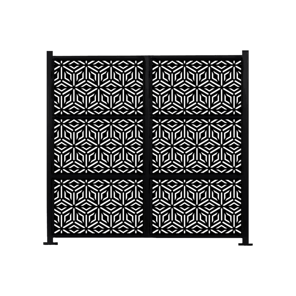 HighlanderHome Freestanding Modular Metal Privacy Screen, 6FtX 8Ft