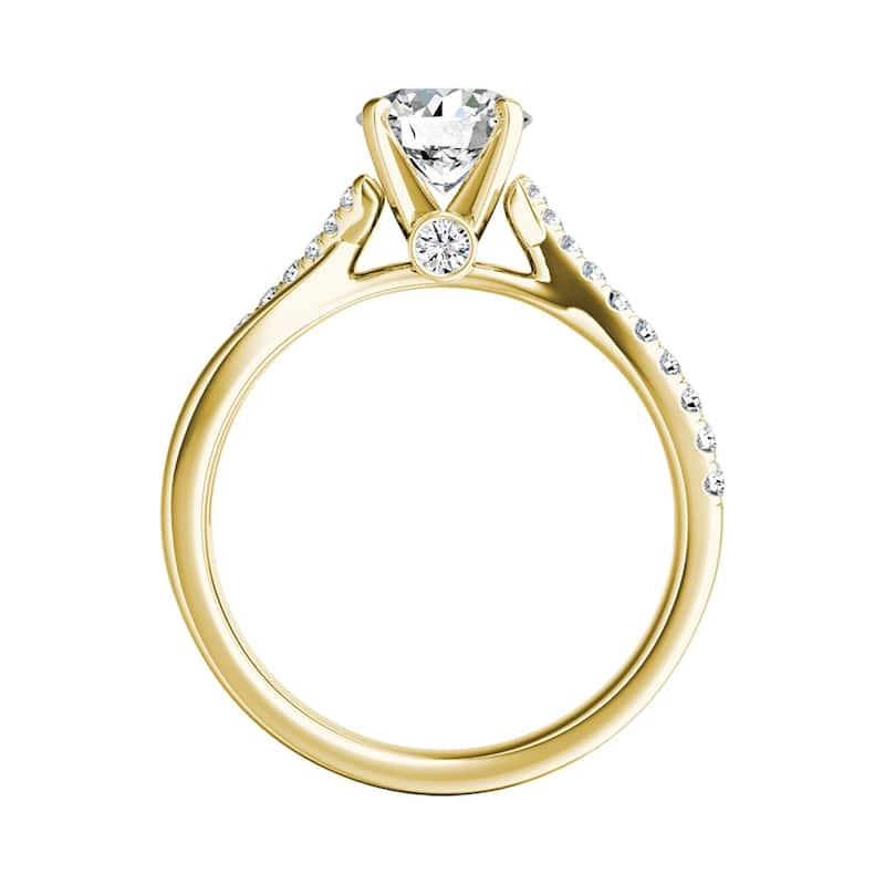 Auriya 14k Gold 3/4ctw Modern Round Diamond Engagement Ring (G-H, VS1-VS2)