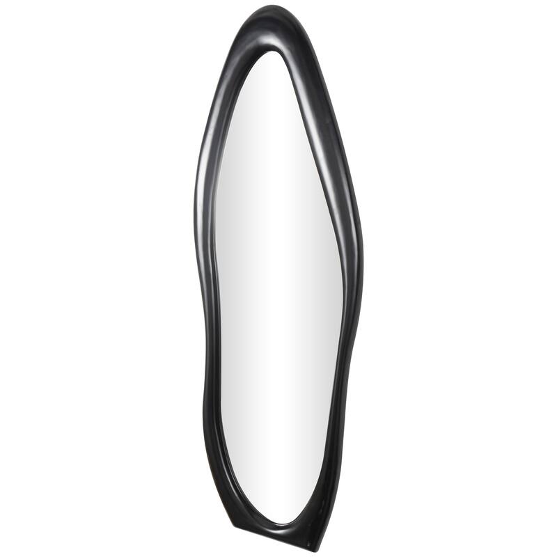 Black or White Wooden Abstract Wavy Wall Mirror