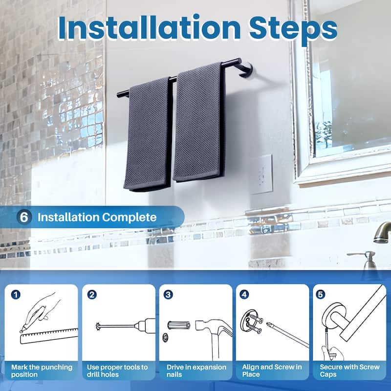 WOWOW Mutiple Length Wall Mounted Stainless Steel Towel Bar