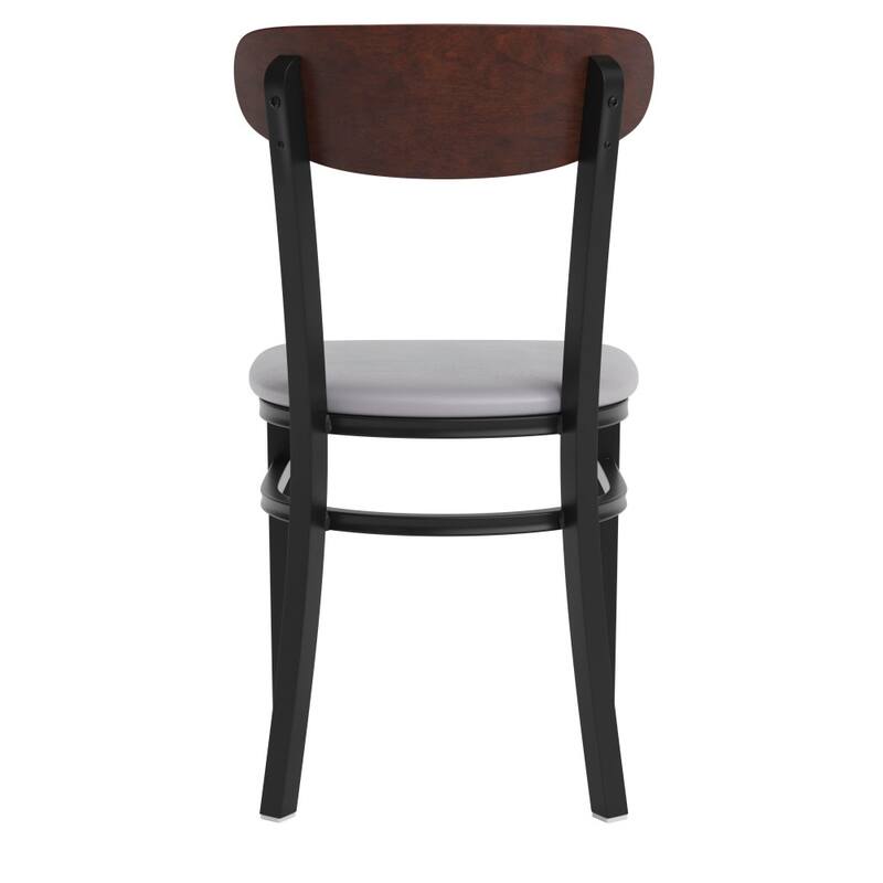 2PK Commercial Metal Dining Chairs with Boomerang Back