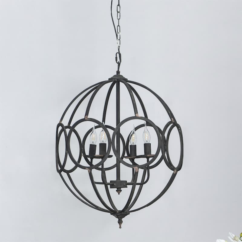 4 Light Metal Chandelier (Bulb Not Included)