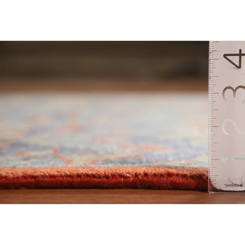 Hand Knotted Oriental 100% Wool Carpet Traditional All-Over Navy Blue & Blues Ziegler Area Rug - 5' 11'' X 4' 1''